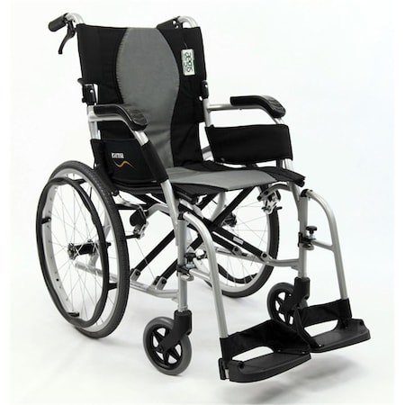 Karman Healthcare Ergo Flight 18 in. seat Ultra Lightweight Ergonomic Wheelchair with Quick Release Wheels S-2512Q18SS