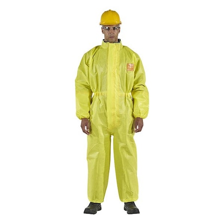 Ansell Protective Coverall, Elastic Ankle, Green Y30W103