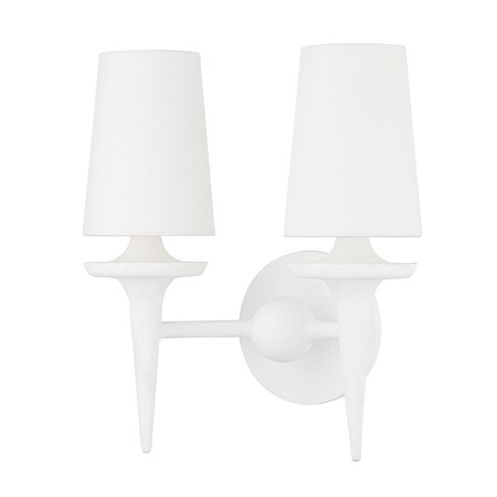 Hudson Valley Lighting Torch 2 Light Wall Sconce 13.5 In. White Plaster 6602-WP