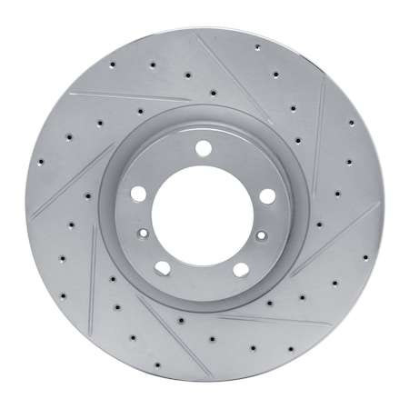 Dynamic Friction Co DFC Brake Rotor - Drilled and Slotted - Silver 631-02085D