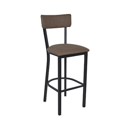 Bfm Seating Bristol Barstool - Grade 4 Upholstered Seat & Back - Steel Frame - Sand Black Finish 4301BSTT020-SB
