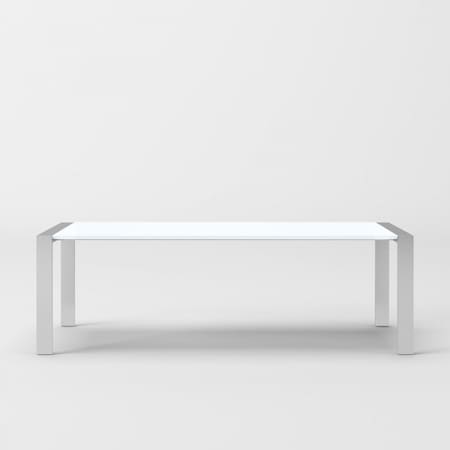 Homeroots 95" White And Silver Stainless Steel Dining Table 487357