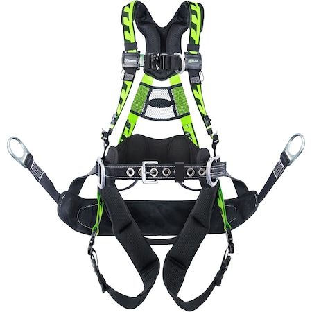 Miller Premium Tower Climbing Harness w/Lightweight Aluminum Hardware, 5 Points of Adjustment, Back/Front/Si AAT-QCBCUG