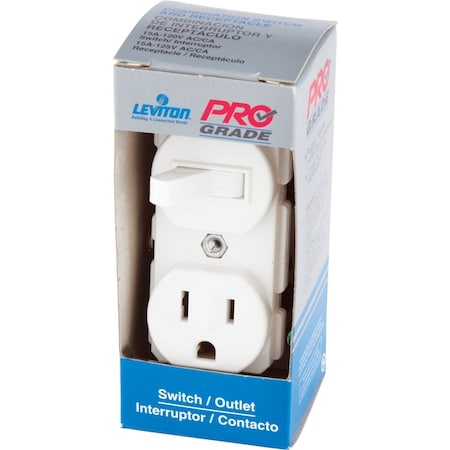 Leviton White 15A Heavy-Duty Switch & Outlet 52250WS