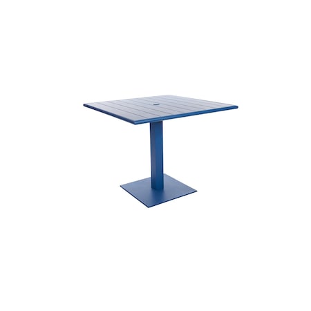 Bfm Seating Beachcomber-Margate 36x36 Dining Height Table - Powder Coated - Umbrella Compatible PHB3636BYU-20SQBYU