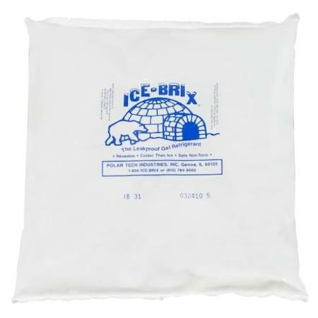 Ice-Brix Cold Packs, 8" x 8" x 1-1/2", White, 9/Case IB31BPD