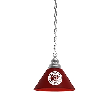 Holland Bar Stool Co Indian Motorcycle Pendant Light, Chrome Fixture, Burgundy Shades BL1CHIndn-HD-Bu