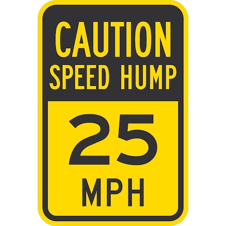 Lyle Speed Hump 25 MPH, 12x18, High Intensity Prismatic, Yellow G-4205-HI_12x18