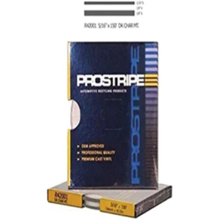 Fast Fans 0.31 in. x 150 ft. Medium Dark Charcoal Metallic Multistripes Roll Stripe FA3645557