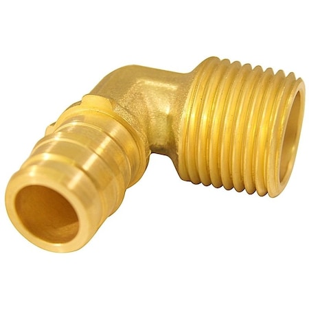 Apollo Valves Pipe Elbow, 12 in, Barb x MNPT, 90 deg Angle, Brass, 200 psi Pressure EPXME1212