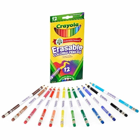 Crayola Erasable Colored Pencils, 12 Colors Per Set, 72PK 684412