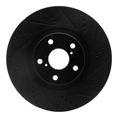 Dynamic Friction Co DFC Brake Rotor - Drilled and Slotted - Black 633-76062D