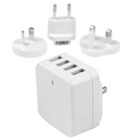 Dynamicfunction 34 watt 6.8 amp White 4 Port USB Wall Charger DY174937