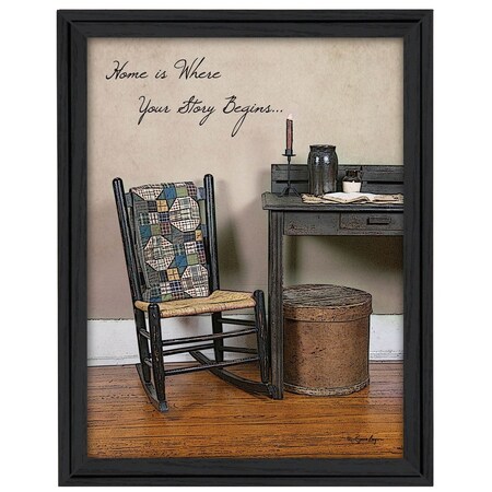 Homeroots Home Story Black Framed Print Wall Art 404654