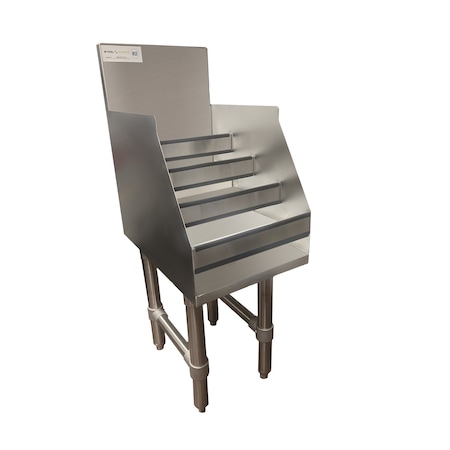 Steel Works Underbar Raised Liquor Bottle Display Unit, 12"W x 18"D, 36" SWLDR-1812