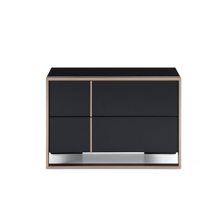 Homeroots 20" Black Wood Two Drawer Nightstand 284193