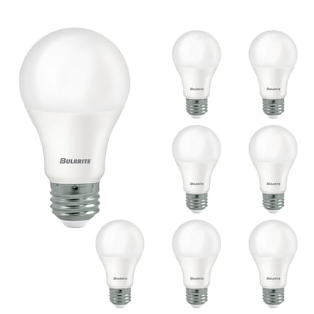 Bulbrite LED Filament 9 W Non-Dimmable A19 Light Bulbs with Frost Finish and E26 Base, 2700K, 750Lumens, 8PK 862713