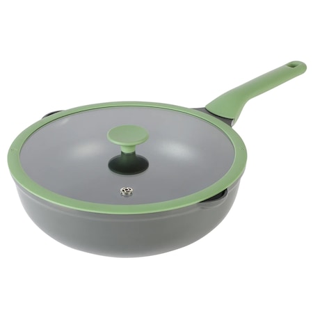 Kenmore Theodore 13 Inch Nonstick Cast Aluminum Saute Pan with Lid 137394.02