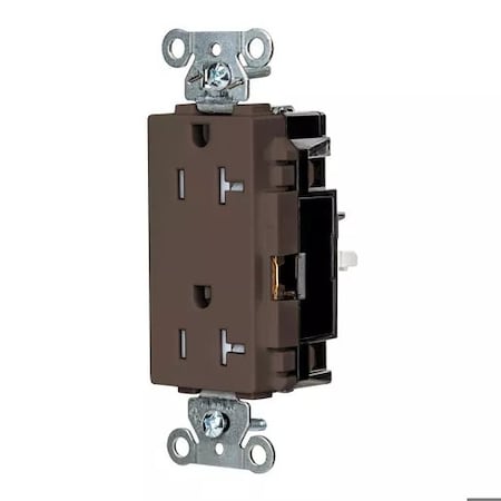 Hubbell Wiring Device-Kellems Straight Blade Receptacle, 5-20R, 20 A, 125V AC, 2 Pole, 3 Wire, Surface Mount, Grounded HBL2162STTR