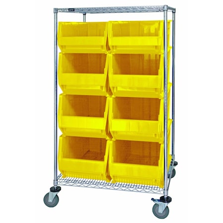 Quantum Storage Systems WIRE CART WITH 8 BIG BINS WRC2-63-3036-974976YL