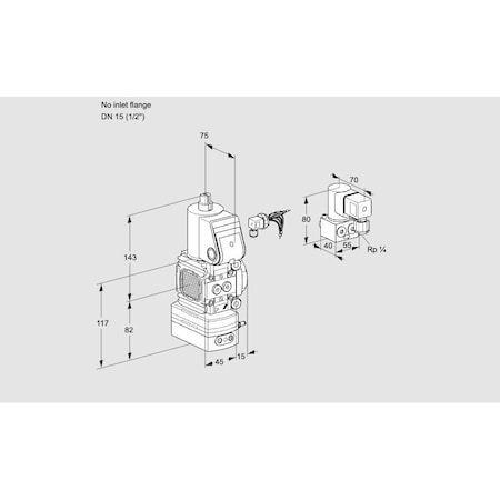 Honeywell Kromschroder Gas Pressure Regulator with Solenoid Valve, 1/2" DN15, 24V DC, IP65 KS88007549