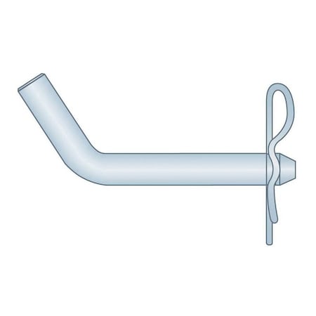 Huyett Bent Hitch Pw/Bridge Pin, Zn Plt Low Carbon Steel, .5 Dia x 4.5 Eff L x .156 Hole Dia BTP-0500-4500BP