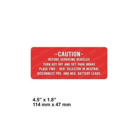 Taylor-Dunn REPLACEMENT DECAL, BATTERY DISCONNECT 94-319-00