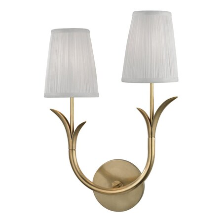 Hudson Valley Lighting Deering 2 Light Wall Sconce 11 In. Aged Brass, left 9402L-AGB