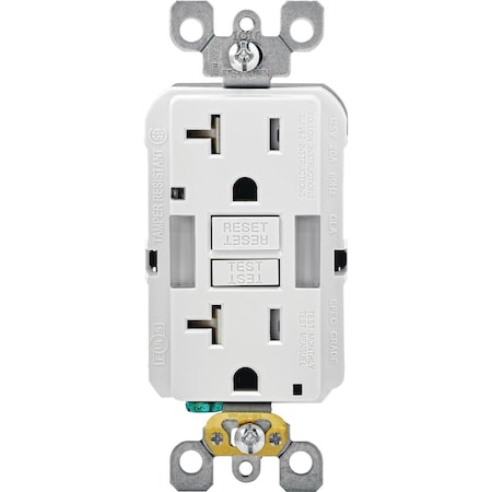 Leviton SmartLockPro Self-Test 20A White Tamper Resistant 5-20R GFCI Outlet R92-GFNL2-00W