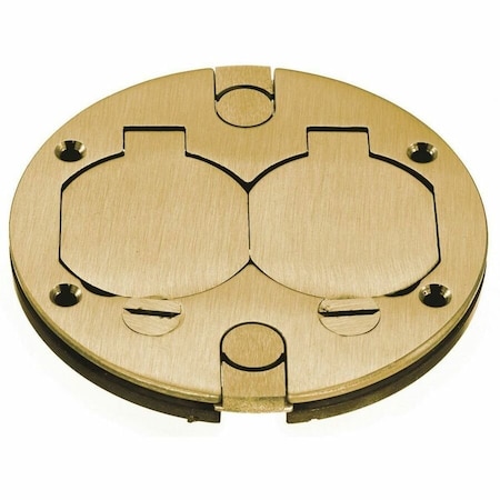 Hubbell Wiring Device-Kellems Electrical Box Cover, Brass, Furniture Feed Cover BRS2RCA