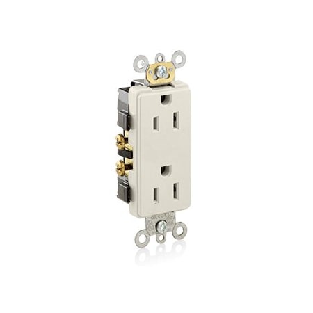 Leviton Commercial Grade Decora Receptacle, 15 Amp, 125 Volt 16252-T