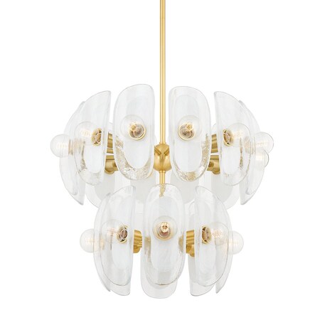 Hudson Valley Lighting Hilo 20 Light Chandelier 30.75 In. Aged Brass 9131-AGB