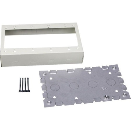 Wiremold Electrical Box, Alarm Box Type, 4 Gangs, Steel, Rectangular Shape V5748-4