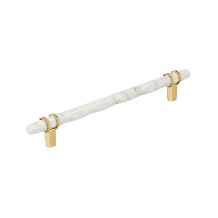Amerock Carrione 8 inch 203mm Center-to-Center Marble White/Champagne Bronze Cabinet Pull BP36663MWCZ