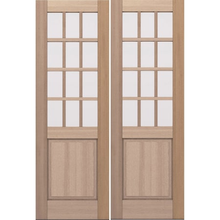 Doornmore G5012, 66.5" x 98" ( 2x32" Door) Right Hand, Mahogany SDL 12 Lite, 1/2 Lite Exterior Door G5012-SW-3296_2_RI