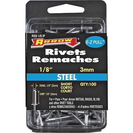 Arrow Fastener Rivet Short Steel 1/8X1/8In RSS1/8IP