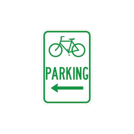 Sign Solutions Usa Parking Sign, 12 in W, Aluminum Sign, White DUS12HWT1218D4-3L