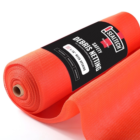 Sealtech 8ft x 100ft. Heavy Duty Safety Debris Netting Rolls - Fire Retardant, 1/4in Mesh Roll ST-502-8X100