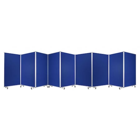 Palacedesigns Blue Metal 9 Panel Screen, 318 x 1 x 71 in. PA3093935