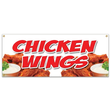Signmission Chicken Wings, 18 Inch x 48 Inch, Banner B-Chicken Wings
