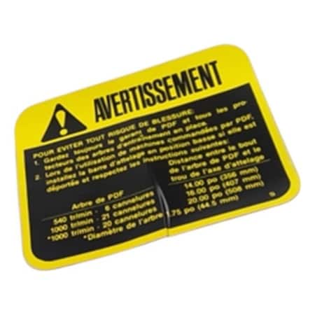 John Deere LABEL, JOHN DEERE OEM R83105 R83105