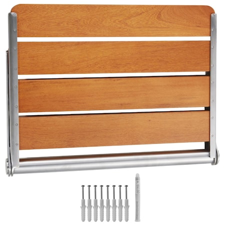 Vevor Folding Teak Shower Seat 20.9'' x 16'' Wall Mounted Shower Bench 500 lbs LY007-3