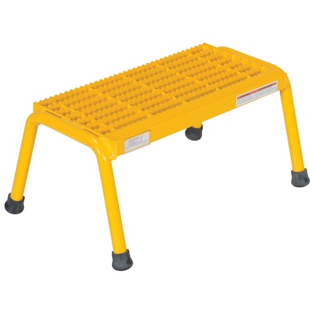 Vestil Aluminum Step Stand, 1 Step, Welded, Yellow, 1 Steps, 10.4375 Overall Height, Aluminum, Yellow SSA-1-Y