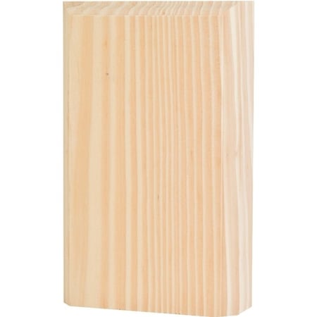 Waddell Trim Block Moulding, 6 in L, 3-3/4 in W, 1 in Thick, Oak Wood BTB35OAK