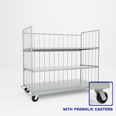 Pucel Sliding Shelf Truck, 80 in W x 37 in D x 66 in H, Gray SS-72-P