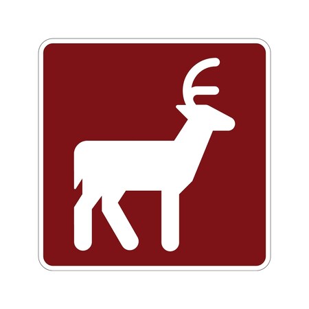 Sign Solutions Usa Deer Viewing Area (Symbol), 30 in W x Square, Aluminum Sign DUS06DWT3030RS-011