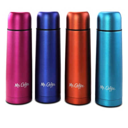 Mr Coffee Mr. Coffee Luster Javelin 4 Pc 16 Ounce Stainless Steel Thermal Travel Bottle Set in Assorted Colors 116833.01