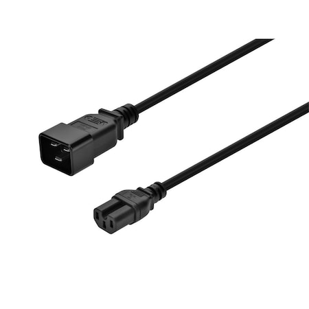Monoprice Power Cord - IEC 60320 C20 to IEC 60320 C15_ 14AWG_ 15A_ 3-Prong_ Blac 40065