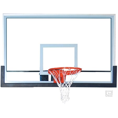 Gared Sports 42 x 72 in. Glass Rectangular Backboard with Clear View BB72G50HH