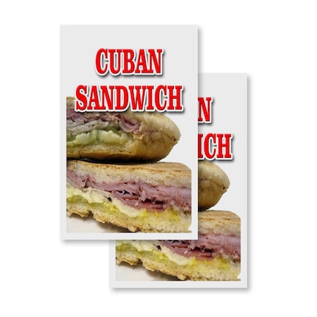 Signmission Cuban Sandwich, Vinyl Decals Only 24 Inch x 36 Inch, Vinyl Decal, 2PK DSB-2436-2PACK-Cuban Sandwich